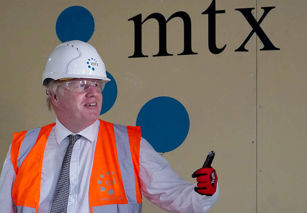 Prime Minister Boris Johnson visits MTX ward project at Hereford County Hospital